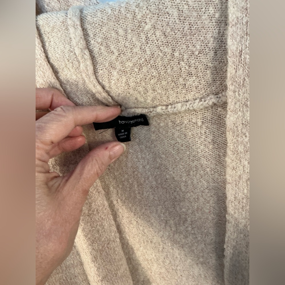 Long open hooded cardigan sweater - Picture 5 of 6